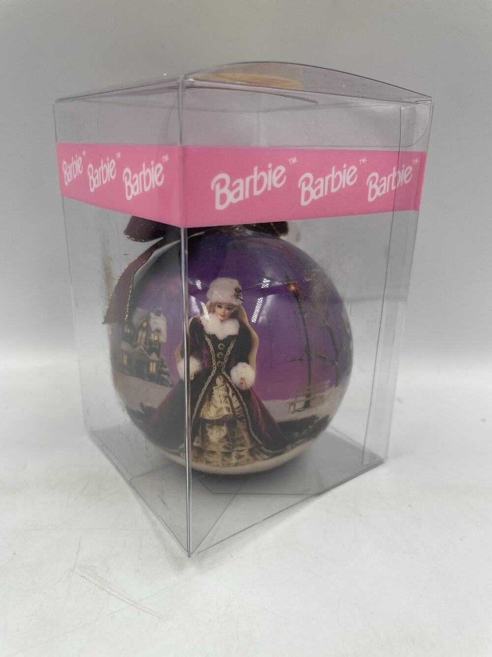 Barbie 3-1/2” Round 1996 Licensed By Mattel Ornament In Original Box